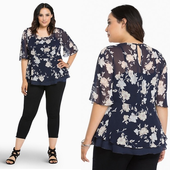 chiffon peplum top
